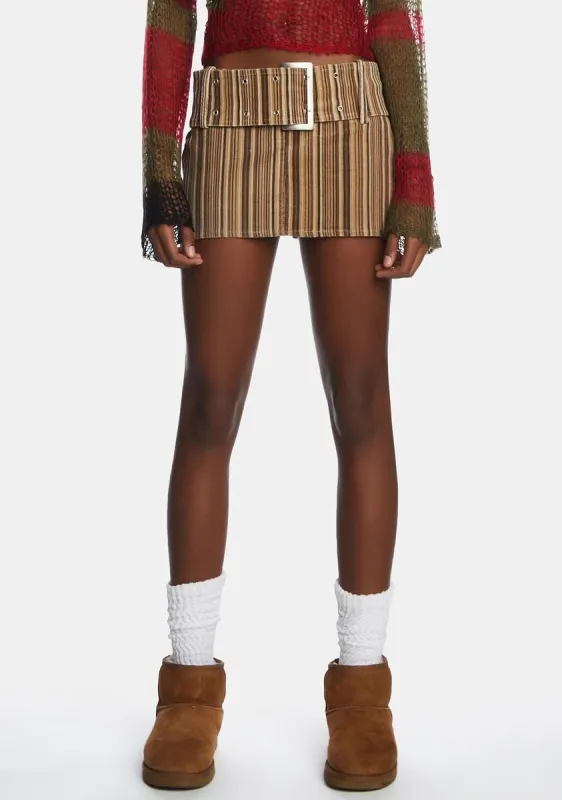 Bowery Stripe Cord Mini Skirt sold by Dolls Kill