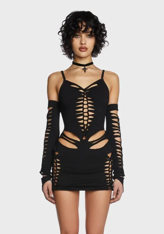 Spellbound Smiles Mini Dress - Black made by Current Mood