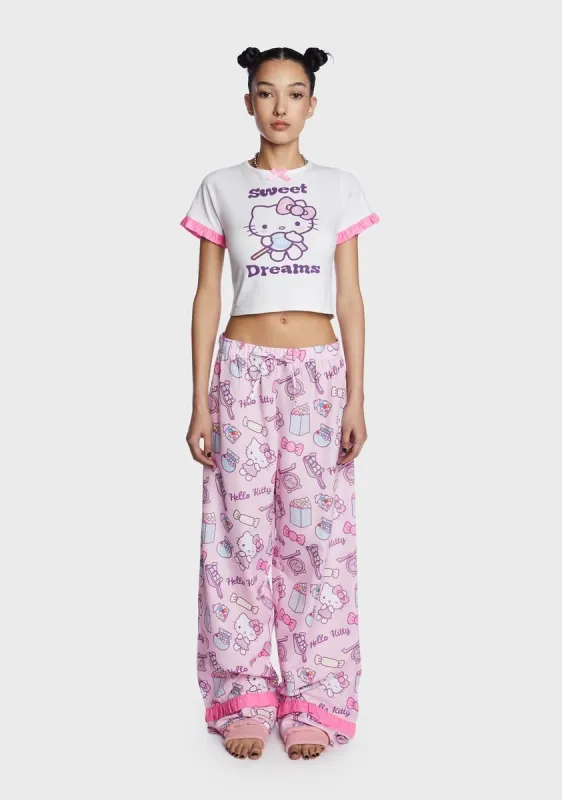 Hello Kitty Sweet Dreams Tee And Trouser Set made by Dolls Kill