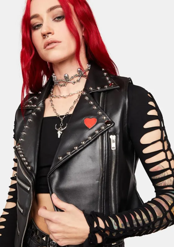 Heart Of Metal Moto Vest sold by Dolls Kill