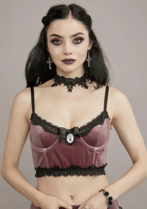 Kiss Morphine Eyes Velvet Bra sold by Dolls Kill