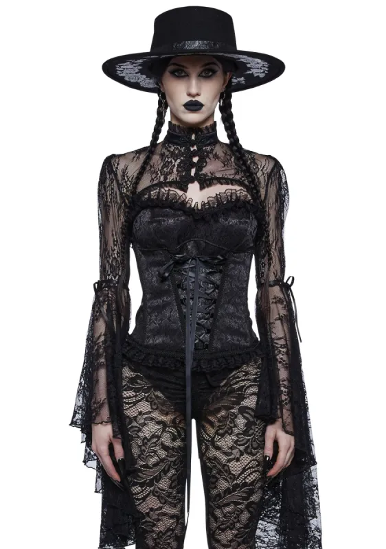 Dusk Before Dawn Lace Shrug sold by Dolls Kill