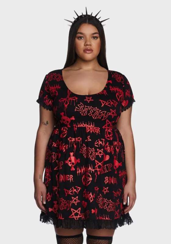 Plus Coveted Haunting Babydoll Dress sold by Dolls Kill