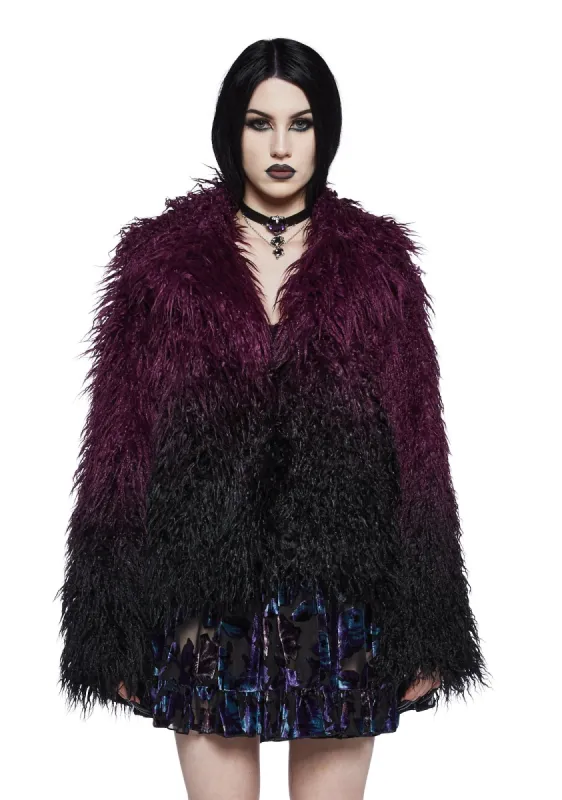 I'd Die Again Ombre Jacket- Purple sold by Dolls Kill