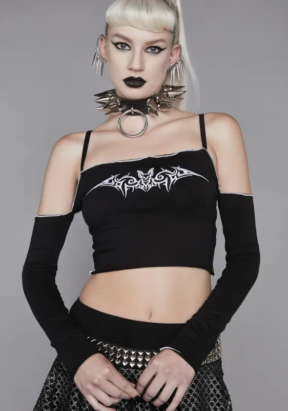 Night Life In Hell Off The Shoulder Top sold by Dolls Kill
