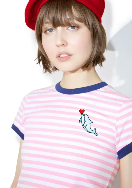 Dolphin Heart Tee sold by Dolls Kill