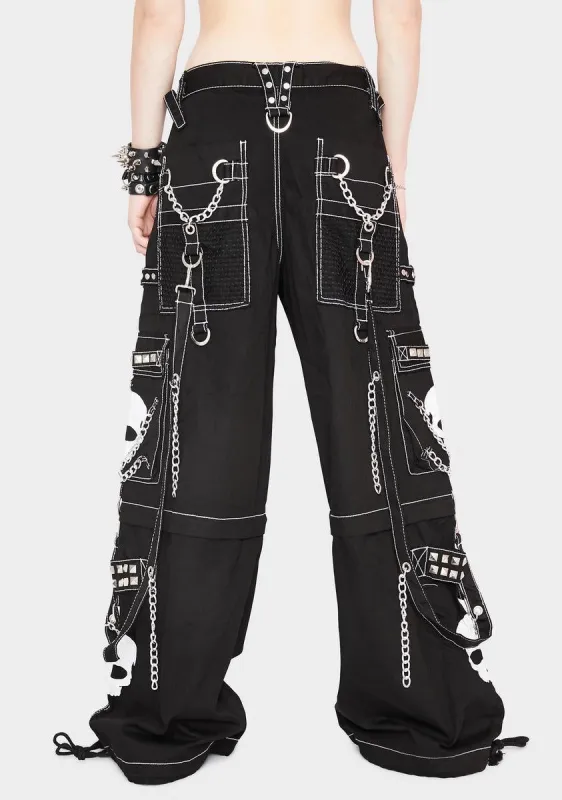 White Super Skull Pants sold by Dolls Kill