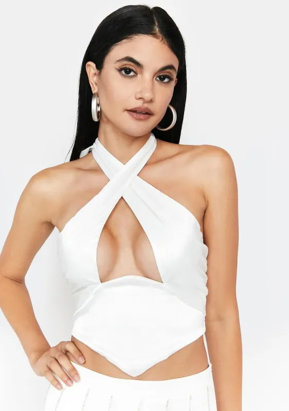 Keep Them Guessing Halter Top sold by Dolls Kill