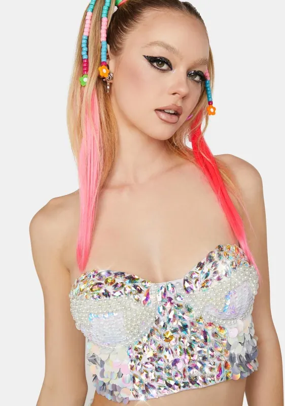 Too Glam To Give A Damn Bustier sold by Dolls Kill