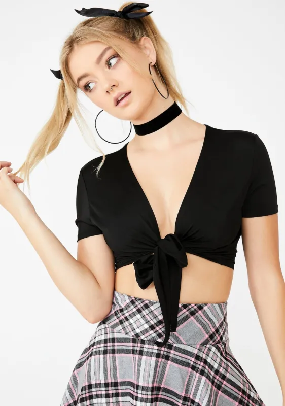 Dark Baby One More Time Tie Top sold by Dolls Kill