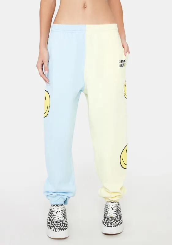 X Smiley Smile For Me Colorblock Sweatpants sold by Dolls Kill