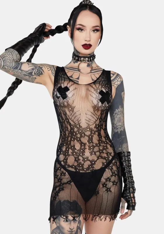 Sparks Fly Fishnet Chemise sold by Dolls Kill