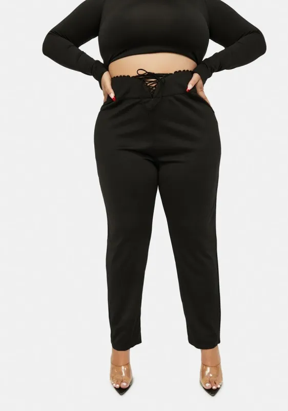 Plus I Wanna Know Lace Up Pants sold by Dolls Kill