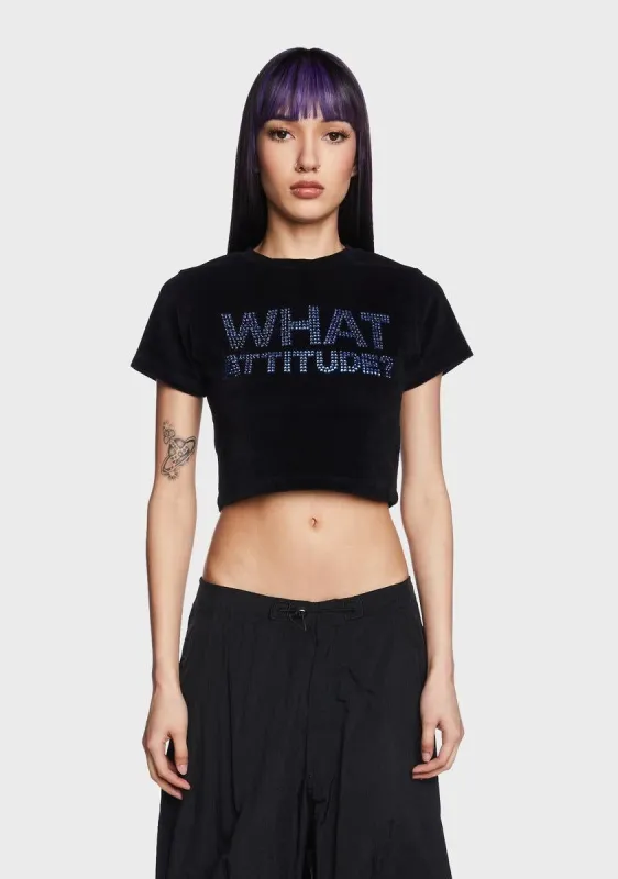 Velour Attitude Baby Tee sold by Dolls Kill