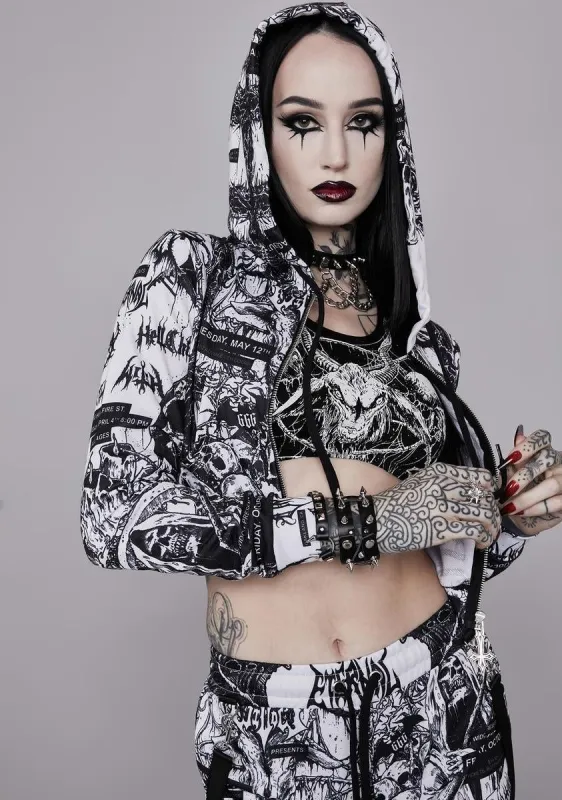 Thrash Into Me Cropped Hoodie sold by Dolls Kill