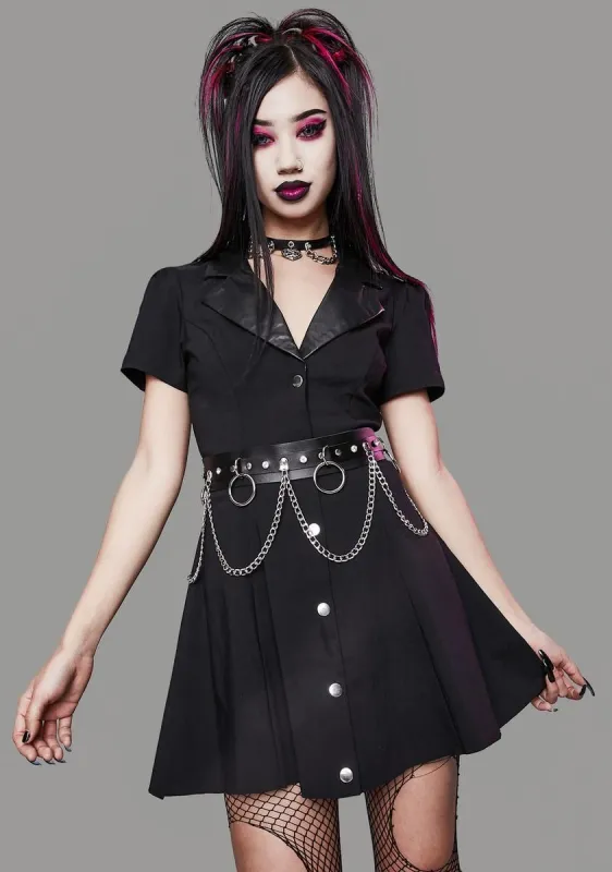 Strange Vices Belted Shirt Dress sold by Dolls Kill