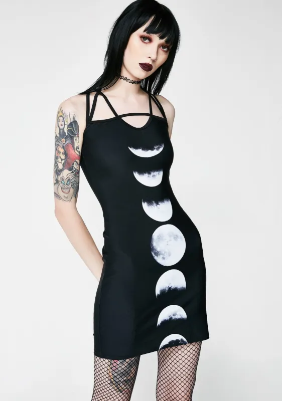 Under The Moonlight Strappy Dress sold by Dolls Kill