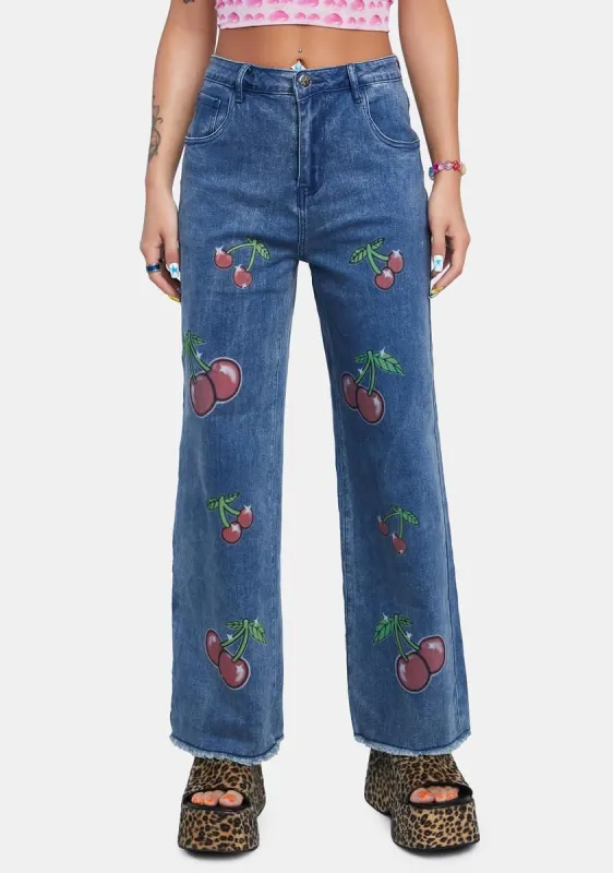 Hot Slot Wide Leg Jeans sold by Dolls Kill