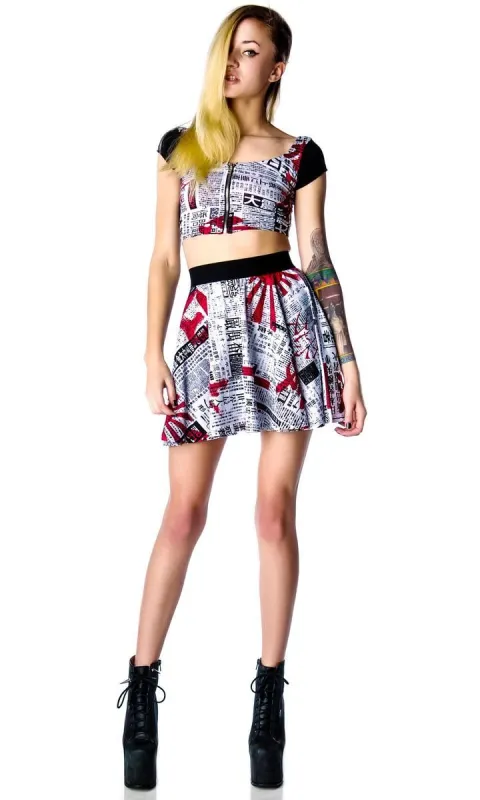Japanese Printed Crop Top sold by Dolls Kill