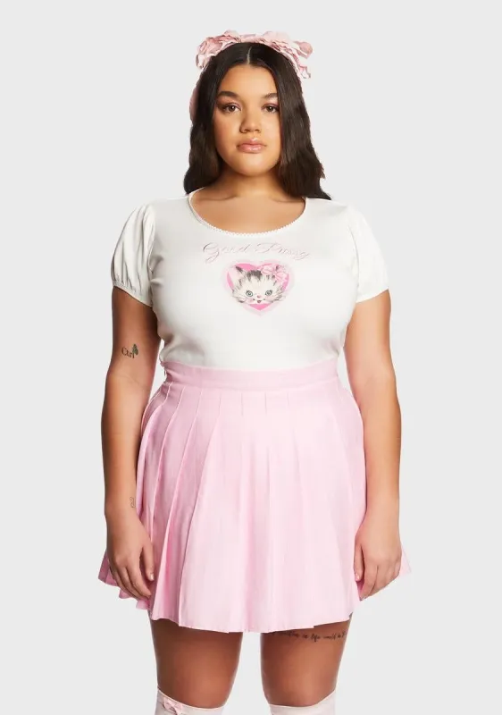 Plus Feline Naughty Graphic Baby Tee sold by Dolls Kill