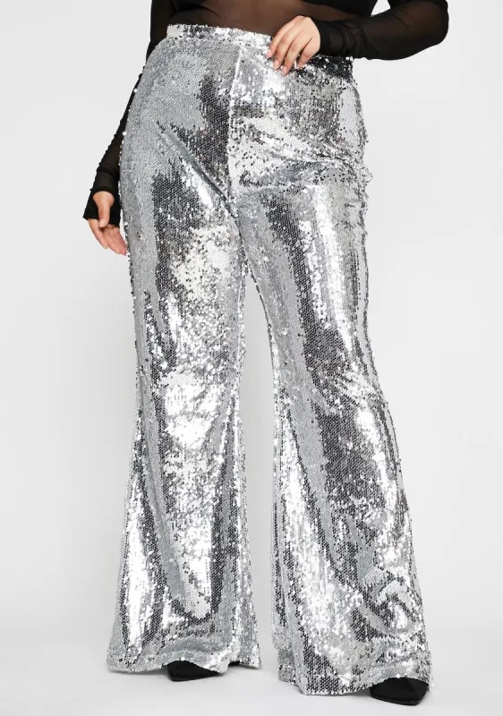 She's Superficial AF Sequin Flares sold by Dolls Kill