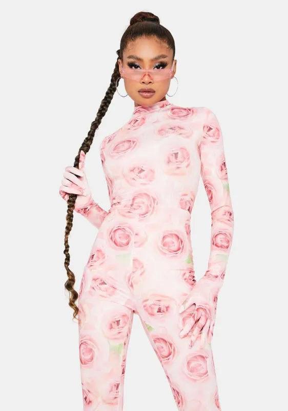 Floral Fantasy Long Sleeve Jumpsuit sold by Dolls Kill
