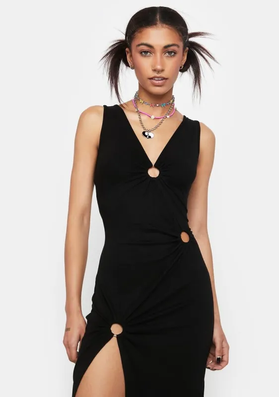 O-Ring Slit Midi Dress sold by Dolls Kill