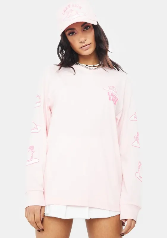 Lazy Life Long Sleeve Tee sold by Dolls Kill