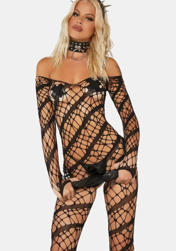 Suck Them Up Webbed Bodystocking sold by Dolls Kill