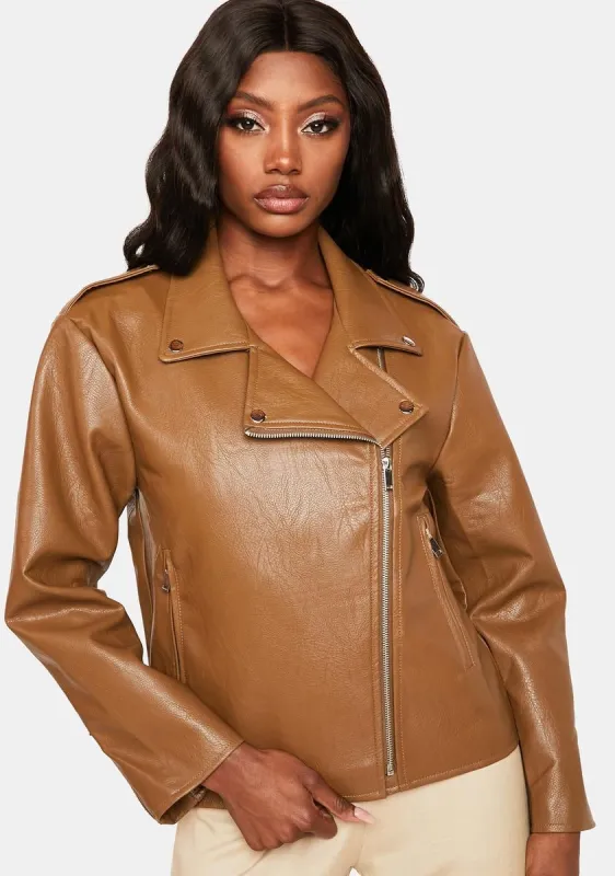 Caramel Midnight Rider Moto Jacket sold by Dolls Kill