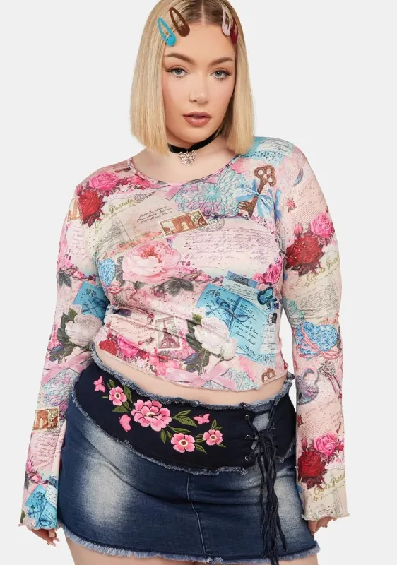 Plus Picture Perfect Summer Crop Top sold by Dolls Kill