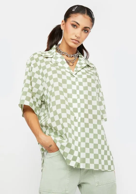 Checkered Slouch Shirt sold by Dolls Kill