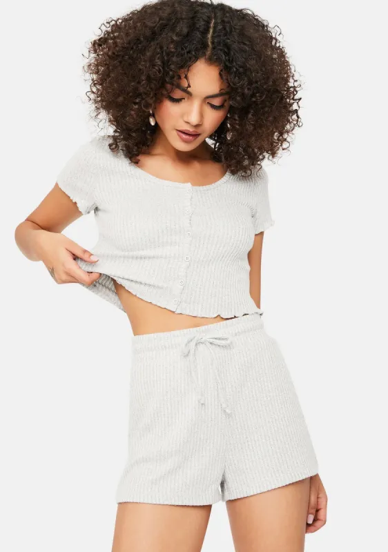 Heather Comfy Chic Ribbed Tee And Shorts Set sold by Dolls Kill