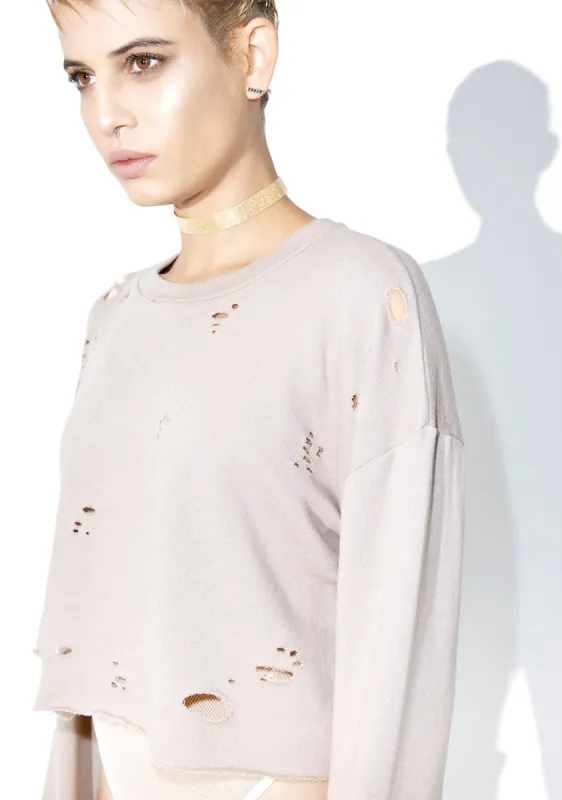 Braina Distressed Sweater sold by Dolls Kill