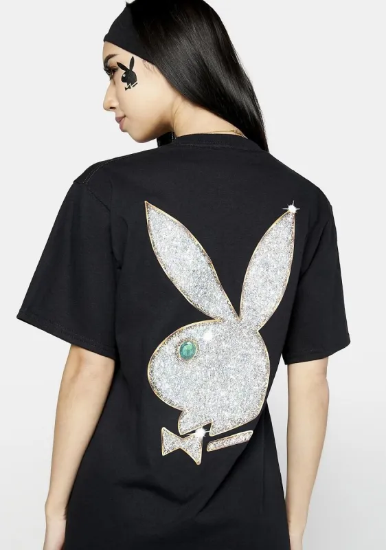 Playboy Black VVS Logo Graphic Tee sold by Dolls Kill