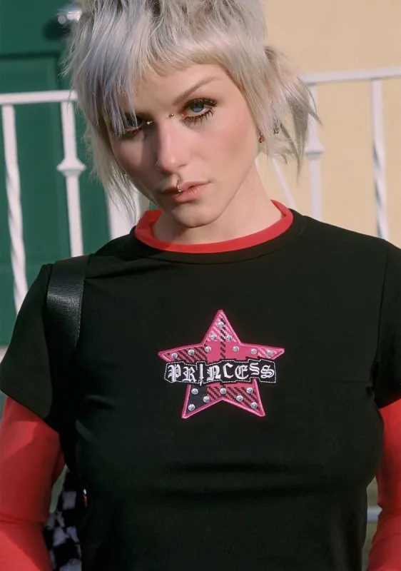 Princess Sprint To The Stars Layered Crop Tee sold by Dolls Kill