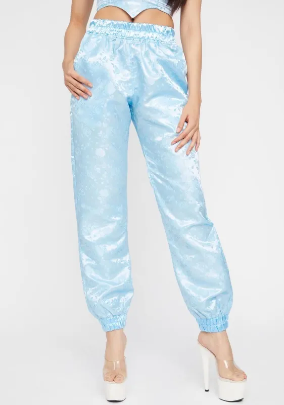 Sky Satin Lounge Pants sold by Dolls Kill