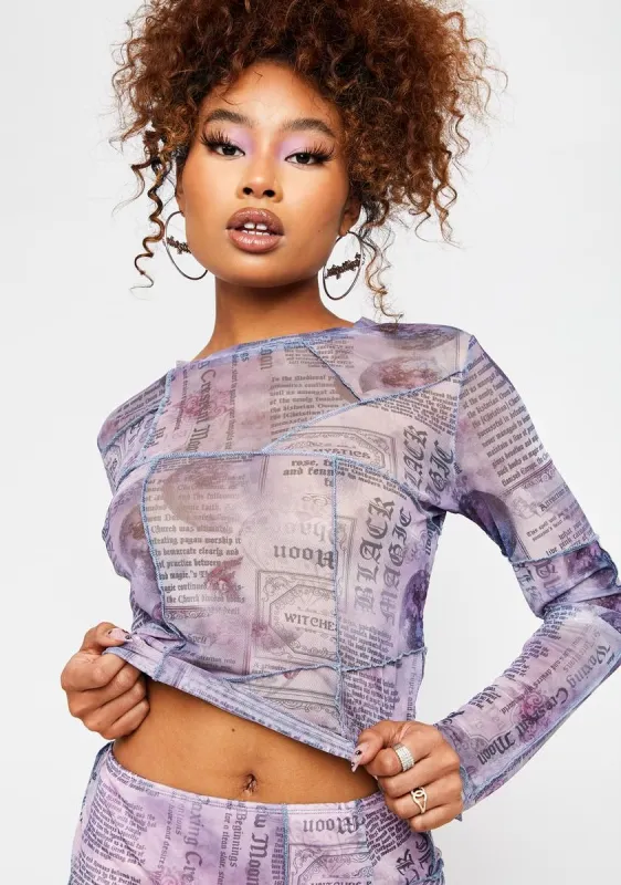 Ask For The Moon Mesh Top sold by Dolls Kill