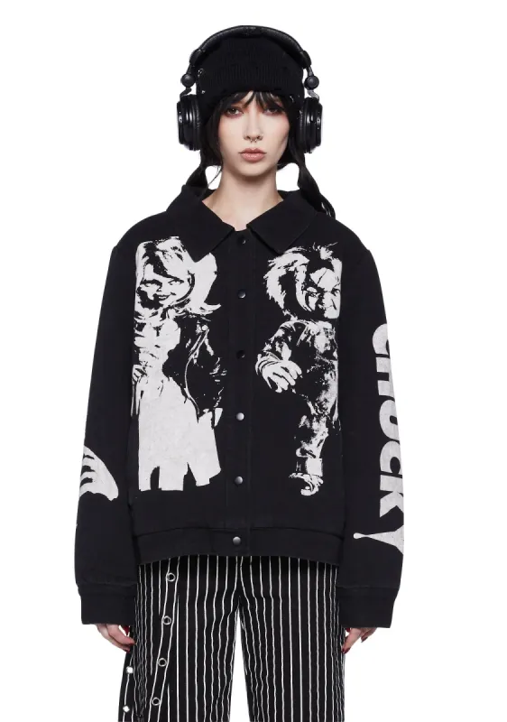 Without Warning Twill Jacket sold by Dolls Kill