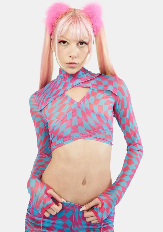 Waves Of Euphoria Mesh Top sold by Dolls Kill