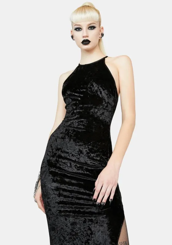 Moonlight Glamour Velvet Maxi Dress sold by Dolls Kill