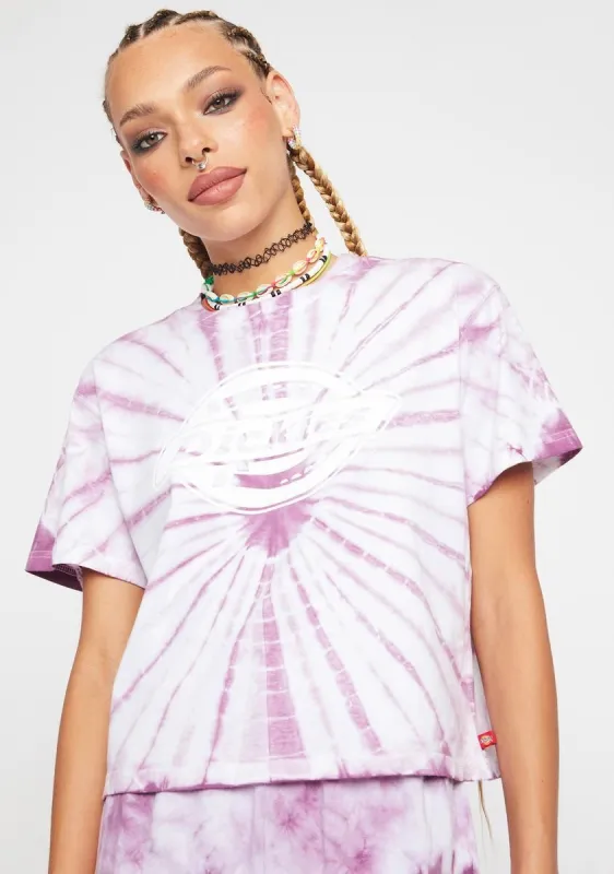 Tie Dye Short Sleeve Crop Top sold by Dolls Kill