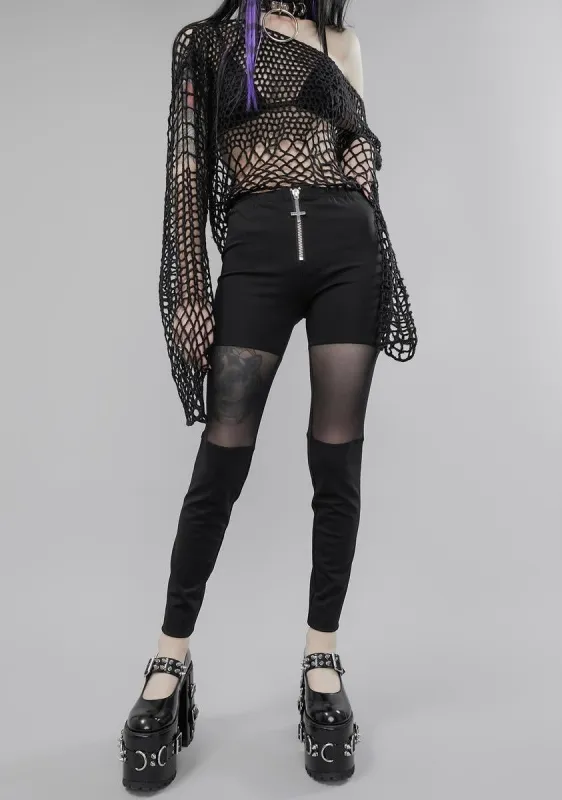 Pray For Evil Mesh Leggings sold by Dolls Kill