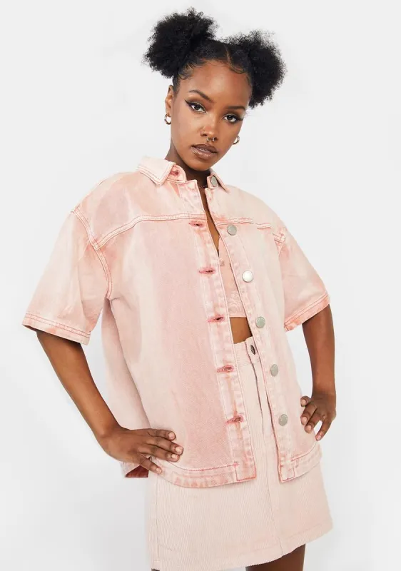 Rose Wash Denim Jacket sold by Dolls Kill