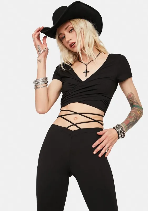 Be Cool Babe Wrap Crop Top & Pants Set sold by Dolls Kill