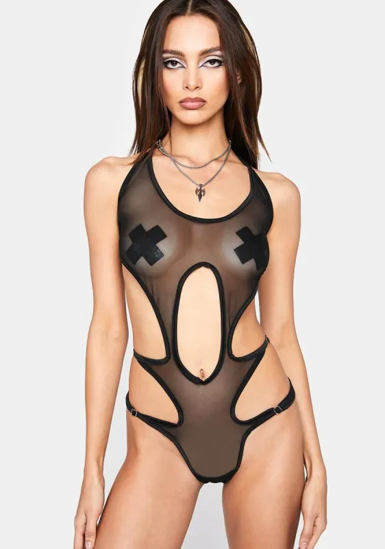 Proof Mesh Cutout Bodysuit sold by Dolls Kill