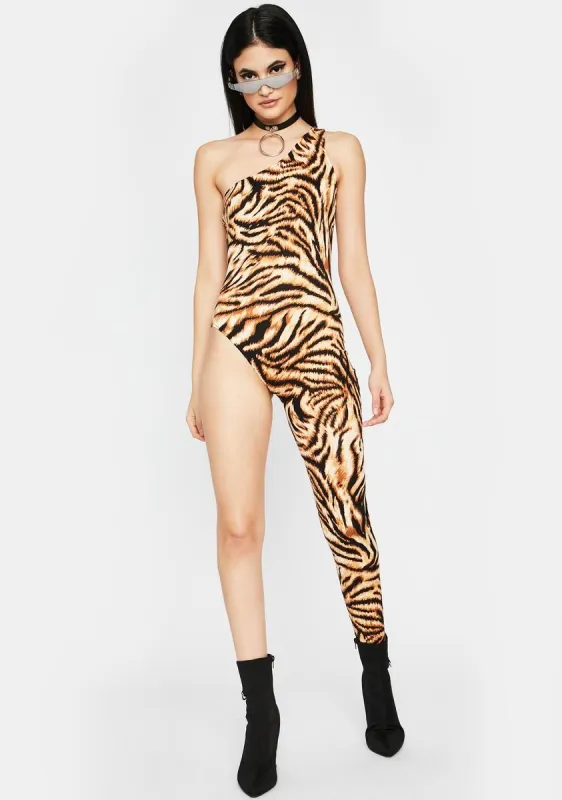 Scratch N' Bite One Leg Catsuit sold by Dolls Kill