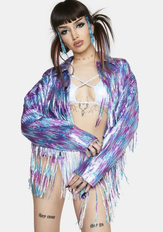 Made To Dream Sequin Jacket sold by Dolls Kill