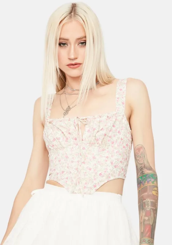 Sweet Wishing For Summer Floral Crop Top sold by Dolls Kill