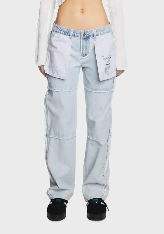 Unravel Low Rise Inside Out Jeans sold by Dolls Kill